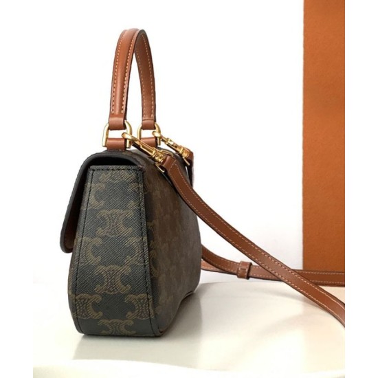 Borsa Celine Teen Celine Lola Triomphe Caffè Replica originale di alta qualità Miglior Falso Borsa Celine Teen Celine Lola Triomphe Caffè Economiche Premium