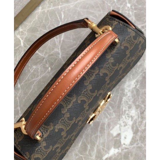 Borsa Celine Teen Celine Lola Triomphe Caffè Replica originale di alta qualità Miglior Falso Borsa Celine Teen Celine Lola Triomphe Caffè Economiche Premium