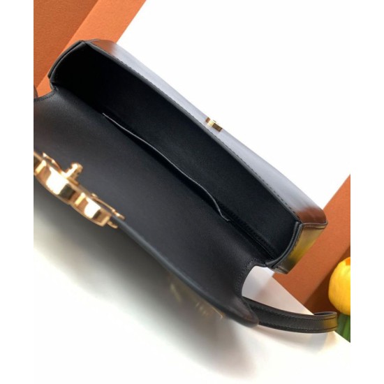 Miglior Falso Borsa Celine Teen Celine Lola Shiny Nero Economiche Premium