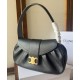 Migliore Repliche Celine Borsa Polly media Pelle di vitello morbida nera Economiche Outlet Online