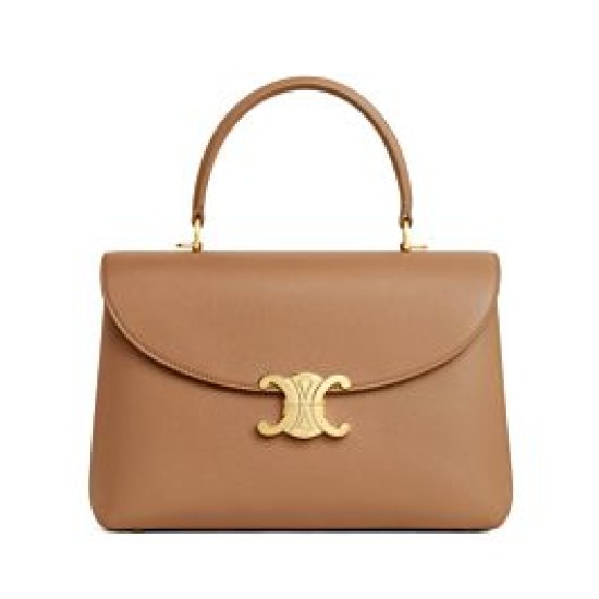 Miglior Falso Celine Borsa Nino media Pelle di vitello morbida albicocca Economiche Premium