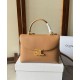 Miglior Falso Celine Borsa Nino media Pelle di vitello morbida albicocca Economiche Premium