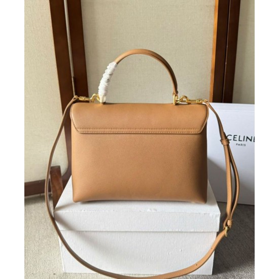 Miglior Falso Celine Borsa Nino media Pelle di vitello morbida albicocca Economiche Premium
