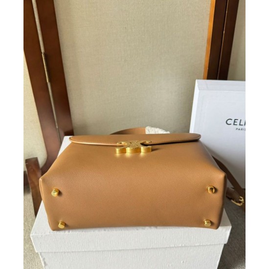 Miglior Falso Celine Borsa Nino media Pelle di vitello morbida albicocca Economiche Premium