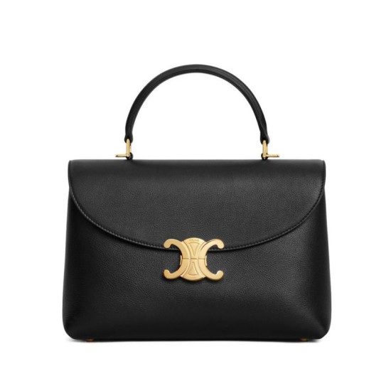 Replica perfetta Celine Borsa Nino media Pelle di vitello morbida nera Imitazione Outlet Online