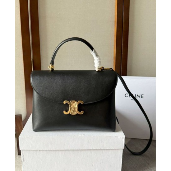 Replica perfetta Celine Borsa Nino media Pelle di vitello morbida nera Imitazione Outlet Online
