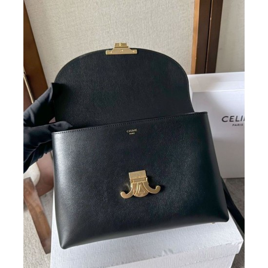 Replica perfetta Celine Borsa Nino media Pelle di vitello morbida nera Imitazione Outlet Online