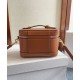 Miglior Falso Celine Vanity Bag Pelle di vitello naturale Caffè Economiche Premium
