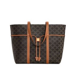 Perfette Qualità Repliche Borsa con coulisse Celine Cabas Triomphe Caffè Imitazione