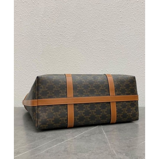 Perfette Qualità Repliche Borsa con coulisse Celine Cabas Triomphe Caffè Imitazione