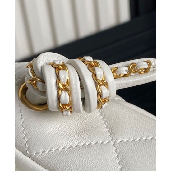 Replica perfetta Borsa Chanel Flap con manico superiore AS5317 Crema Imitazione Outlet Online