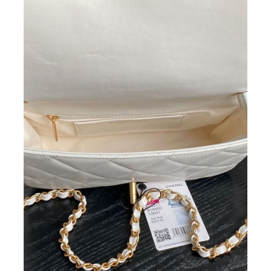 Replica perfetta Borsa Chanel Flap con manico superiore AS5317 Crema Imitazione Outlet Online