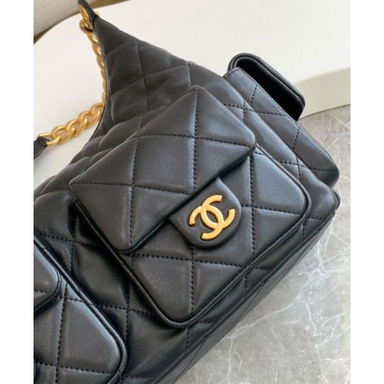 Replica perfetta Borsa Chanel Maxi Hobo AS5302 Nero Imitazione Outlet Online