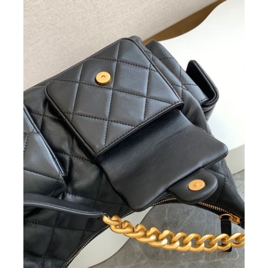 Replica perfetta Borsa Chanel Maxi Hobo AS5302 Nero Imitazione Outlet Online