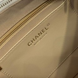 Perfette Qualità Repliche Borsa Chanel Maxi Hobo AS5302 Crema Imitazione