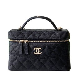 Miglior Falso Chanel Long Vanity con catena AP4407 Nero Economiche Premium