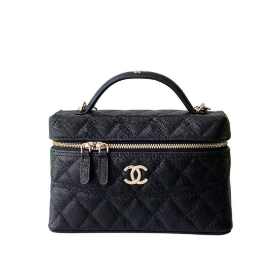 Miglior Falso Chanel Long Vanity con catena AP4407 Nero Economiche Premium