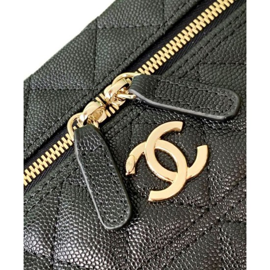 Miglior Falso Chanel Long Vanity con catena AP4407 Nero Economiche Premium