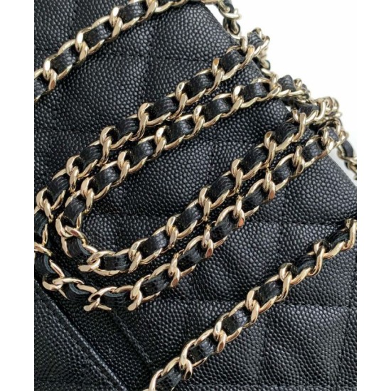 Miglior Falso Chanel Long Vanity con catena AP4407 Nero Economiche Premium