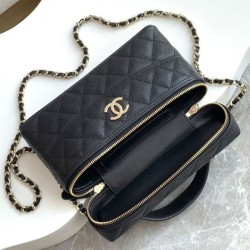 Miglior Falso Chanel Long Vanity con catena AP4407 Nero Economiche Premium