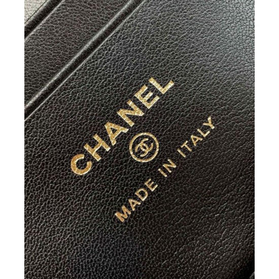 Miglior Falso Chanel Long Vanity con catena AP4407 Nero Economiche Premium