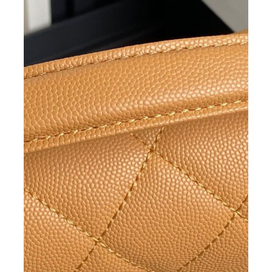 Replica perfetta Borsa Chanel Mini Flap con manico superiore AS5164 Caffè chiaro Imitazione Outlet Online