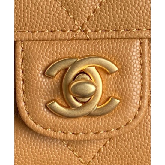 Replica perfetta Borsa Chanel Mini Flap con manico superiore AS5164 Caffè chiaro Imitazione Outlet Online