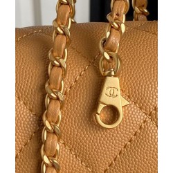 Replica perfetta Borsa Chanel Mini Flap con manico superiore AS5164 Caffè chiaro Imitazione Outlet Online