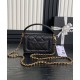 Perfette Qualità Repliche Borsa Chanel Mini Flap con manico superiore AS5164 Nero Imitazione