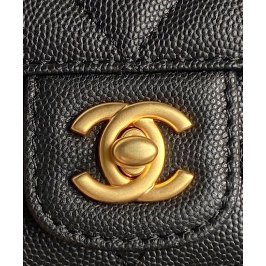 Perfette Qualità Repliche Borsa Chanel Mini Flap con manico superiore AS5164 Nero Imitazione