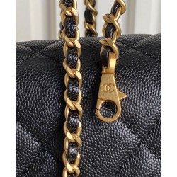 Perfette Qualità Repliche Borsa Chanel Mini Flap con manico superiore AS5164 Nero Imitazione