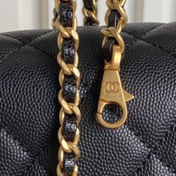 Perfette Qualità Repliche Borsa Chanel Mini Flap con manico superiore AS5164 Nero Imitazione