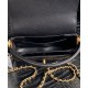 Perfette Qualità Repliche Borsa Chanel Mini Flap con manico superiore AS5164 Nero Imitazione
