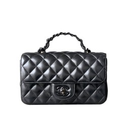 Replica perfetta Borsa Chanel Mini Flap con manico superiore AS5243 Nero Imitazione Outlet Online
