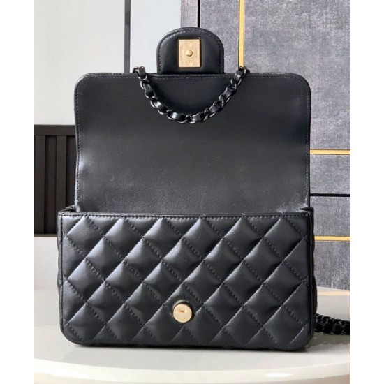 Replica perfetta Borsa Chanel Mini Flap con manico superiore AS5243 Nero Imitazione Outlet Online