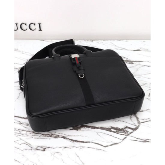 Migliore Repliche Borsa a tracolla media Gucci con Web 816757 Nero Economiche Outlet Online