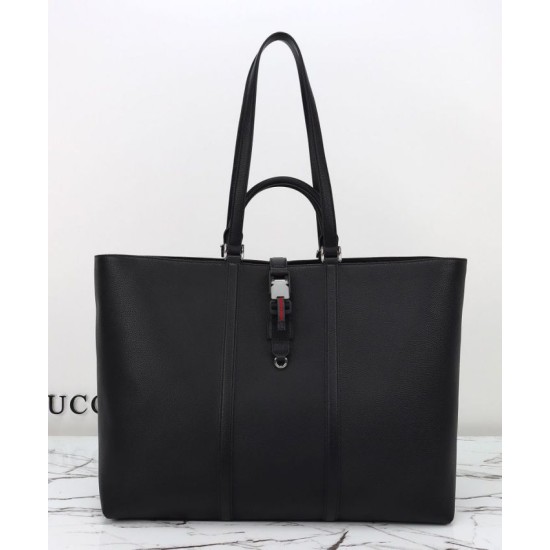 Replica perfetta Borsa tote grande Gucci con Web 816753 Nero Imitazione Outlet Online