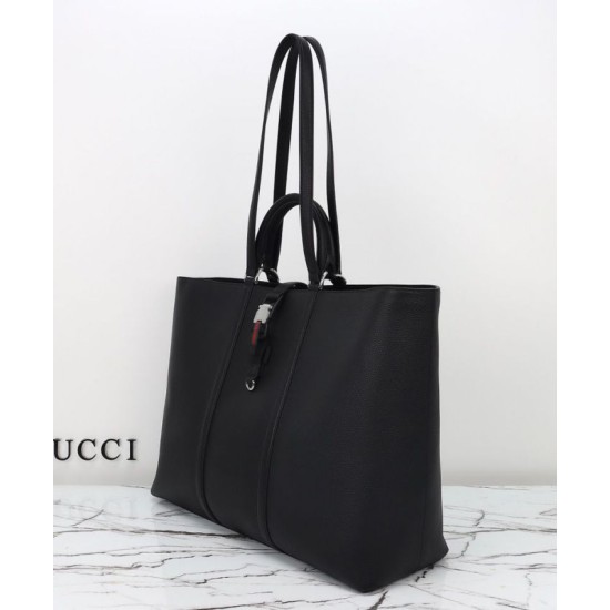 Replica perfetta Borsa tote grande Gucci con Web 816753 Nero Imitazione Outlet Online