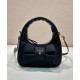 Migliore Repliche Mini-bag in nylon/nappa Prada Re-Nylon con fiocco 1BC241 Nero Economiche Outlet Online
