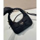 Migliore Repliche Mini-bag in nylon/nappa Prada Re-Nylon con fiocco 1BC241 Nero Economiche Outlet Online