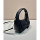 Migliore Repliche Mini-bag in nylon/nappa Prada Re-Nylon con fiocco 1BC241 Nero Economiche Outlet Online