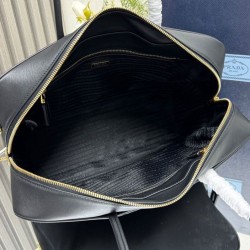 Replica perfetta Borsa grande Prada Re-Nylon con manico superiore e lucchetto 1BB131 Nero Imitazione Outlet Online
