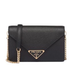 Miglior Falso Borsa a tracolla in saffiano Prada Nera Economiche Premium