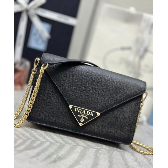 Miglior Falso Borsa a tracolla in saffiano Prada Nera Economiche Premium
