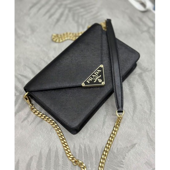 Miglior Falso Borsa a tracolla in saffiano Prada Nera Economiche Premium