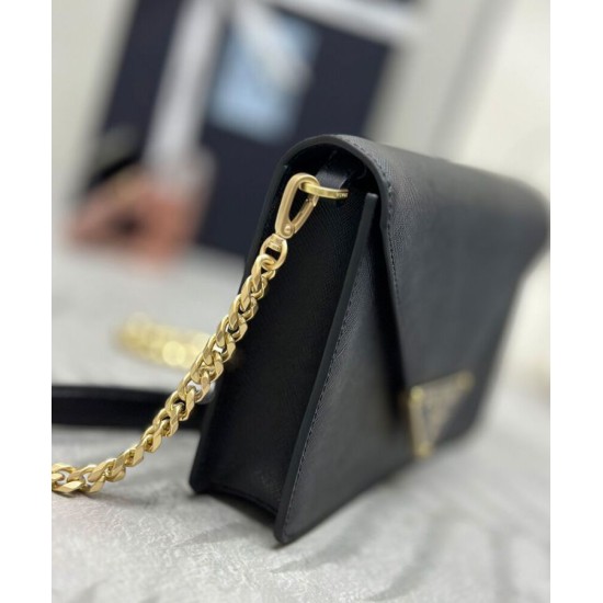 Miglior Falso Borsa a tracolla in saffiano Prada Nera Economiche Premium