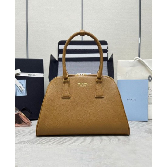 Miglior Falso Borsa Prada Media Saffiano 1BG537 Caffè Economiche Premium