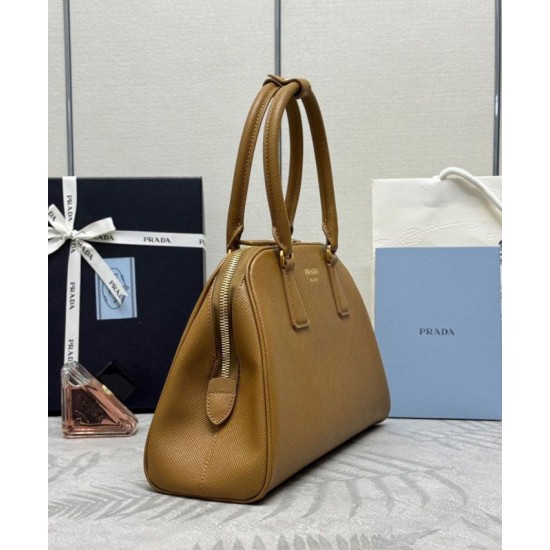 Miglior Falso Borsa Prada Media Saffiano 1BG537 Caffè Economiche Premium