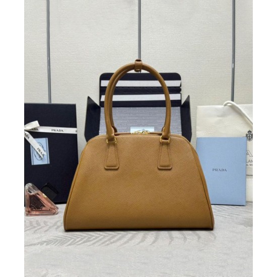 Miglior Falso Borsa Prada Media Saffiano 1BG537 Caffè Economiche Premium