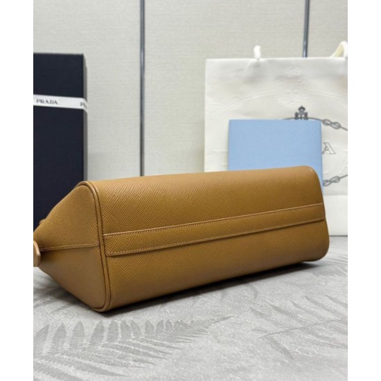 Miglior Falso Borsa Prada Media Saffiano 1BG537 Caffè Economiche Premium